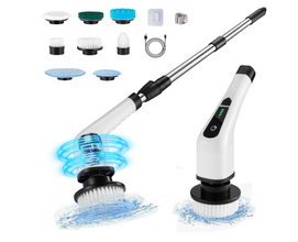 Cordless Electric Spin Scrubber with Multiple Brush Heads