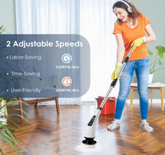 Cordless Electric Spin Scrubber with Multiple Brush Heads