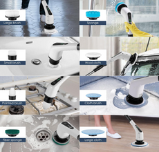 Cordless Electric Spin Scrubber with Multiple Brush Heads