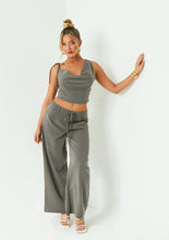 Ellen Grey Asymmetric Cowl Neck Top