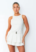 Nancy Pink Button Up Square Neck Crop Top