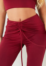 Carmen Wine Ruched Front Fold Over Trouser