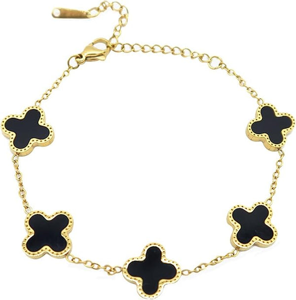 Stainless Steel Clover Chain Bracelet for Women