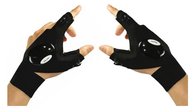 LED Flashlight Gloves for Night Work, Camping, and Outdoor Activities