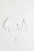 H&M Cropped Cut-Out Blouse White - BEAUTY BAR