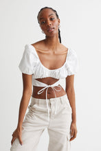 H&M Cropped Cut-Out Blouse White - BEAUTY BAR