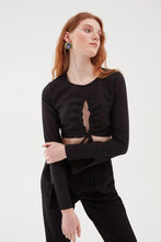 H&M Pleated Crop Blouse Black - BEAUTY BAR