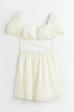 H&M Two-Piece Tie-Detail Dress Cream - BEAUTY BAR