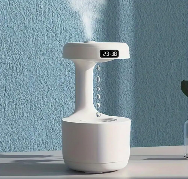 Anti-Gravity Humidifier with Clock Display & Aromatherapy