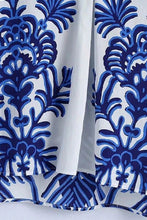 Christa White Patterned Floral V-NeckLong Sleeve Shirt - BEAUTY BAR