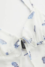 H&M Cut-Out-Detail Chiffon Dress White-Butterflies - BEAUTY BAR