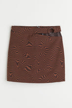 H&M Cut-Out-Detail Skirt Brown/Patterned