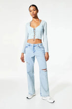 H&M Mesh Cardigan Light Blue - BEAUTY BAR