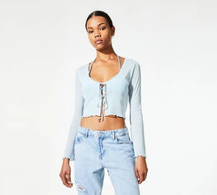 H&M Mesh Cardigan Light Blue - BEAUTY BAR