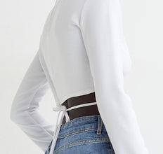 H&M Pleated Crop Blouse White - BEAUTY BAR