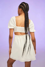 H&M Two-Piece Tie-Detail Dress Cream - BEAUTY BAR