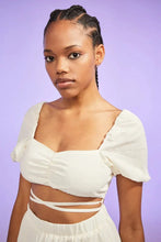 H&M Two-Piece Tie-Detail Dress Cream - BEAUTY BAR