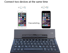 Geyes Portable Folding Bluetooth Keyboard with Stand Holder