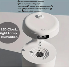 Anti-Gravity Humidifier with Clock Display & Aromatherapy