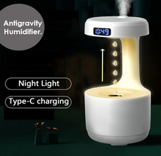 Anti-Gravity Humidifier with Clock Display & Aromatherapy